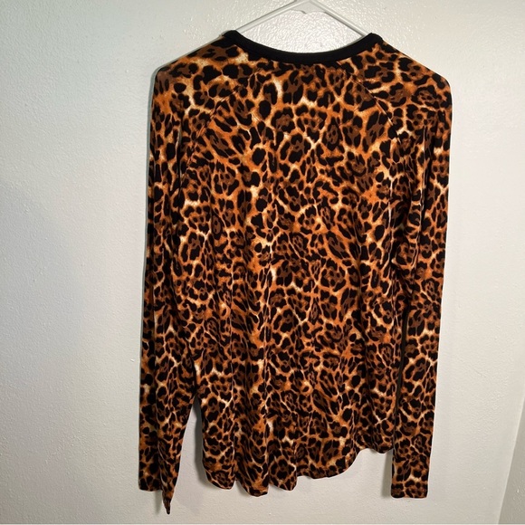 Natori Animal Print Long Sleeve T-Shirt M - Picture 8 of 11